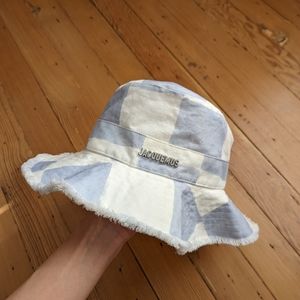White Blue Jacquemus Bucket Hat